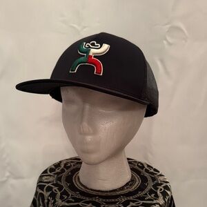 Hooey Black Trucker Hat with Mexican flag color Logo